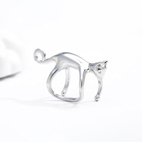 Sterling Cat Ear Cuff for Women, Cute No Piercing Cat Climber Earrings, Dainty Animal Crawler Cartilage Gifts - color: Silver