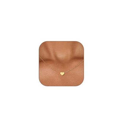 HERIER Cute Heart Necklace Dainty 18k Gold Plated Tiny Heart Pendant Choker Necklaces Small Gold Love Open Heart Chain Necklace for Women Simple Gold Necklace for Women Trendy Jewelry - color: Tiny Heart Necklace-Gold