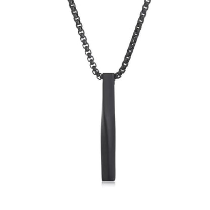 FANASY Natural Gemstone Pendant Necklace for Men Healing Crystal Pendant Adjustable Black Rope Necklace Jewelry Gifts for Women Men - color: Steel-Black