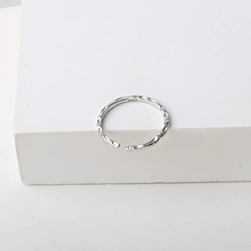 Kakikaki 925 Sterling Silver Hammered Textured Thin Small Open Toe Ring | Adjustable