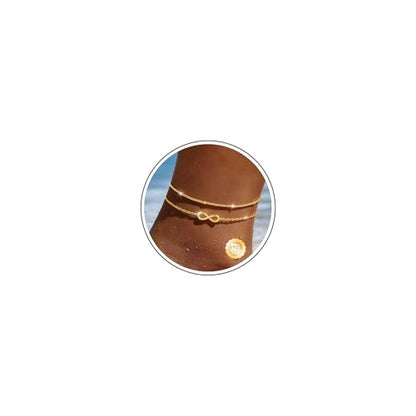 Sterling Silver Ankle Bracelets for Women Gold Waterproof Non Tarnish Beaded Chain Layered Stacking Dainty Butterfly Plus Size Large Anklet Summer Beach Vacation Jewelry Gift - color: gold3