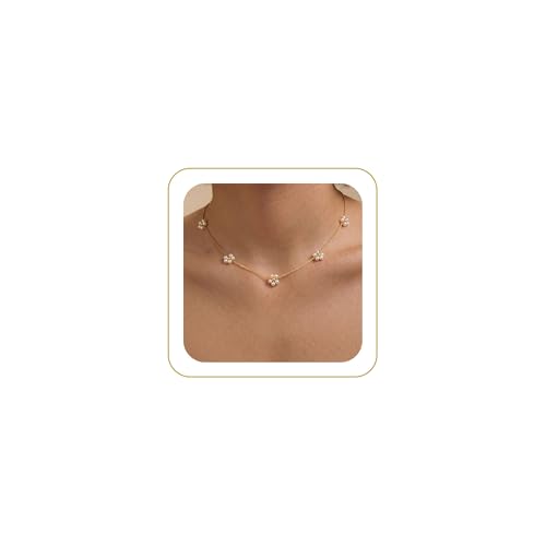 Tewiky Layered Necklaces for Women 14k Gold Plated Chain Necklace Set | Chunky Herringbone/Snake/Rope/Box/Cuban Link Chain for Women, Layering Stack Choker Necklace, Dainty Jewelry Set Non Tarnish - color: Gold--style M