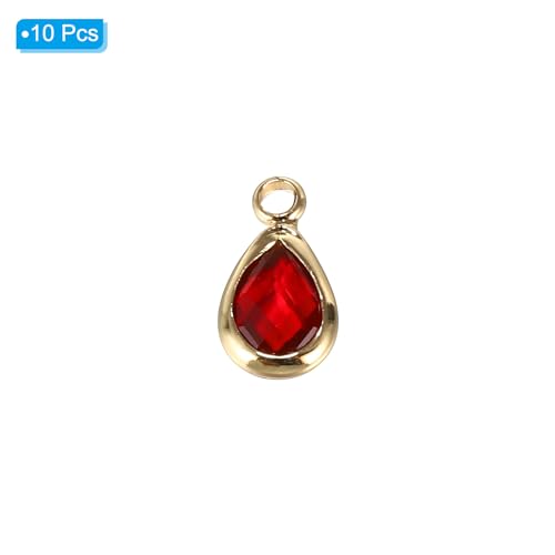 PATIKIL Birthstone Charm Beads Drop Pendant, Handmade Birthstone for Personalized Earrings Bracelet Necklace - color: Red, size: 0.47" x 0.24"