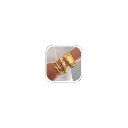 Chunky Gold Bangle Bracelets for Women, 14k Gold Plated Trendy Stackable Bangles Set, Dainty Cuff Bracelet Stack Jewelry for Gifts - color: Gold#A