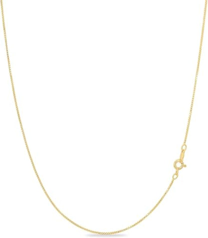 KEZEF 18K Gold Plated 925 Sterling Silver Box Chain Necklace for Women, 1mm Thin & Sturdy Italian Chain Necklace, Rose Gold & Silver Available, 15/16/18/20/22/24/30 - Inch - color: Gold, size: 17 Inch