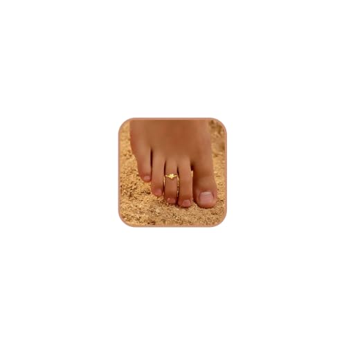 XAYAH 925 Sterling Silver Dainty Flower CZ Toe Ring for Women Daughter Mom | 14K Gold Plated Non Tarnish Stylish Toe Rings Waterproof Adjustable Summer Beach Party Foot Band Ring Wedding Jewelry Gifts - color: Gold