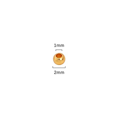18K Gold Plated Round Spacer Beads 2mm 600pcs for Jewelry Making Findings Non Tarnish - color: 18K Gold, size: 2mm