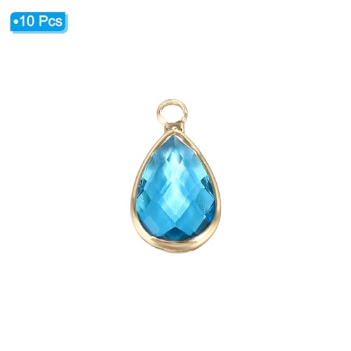 PATIKIL Birthstone Charm Beads Drop Pendant, Handmade Birthstone for Personalized Earrings Bracelet Necklace - color: Light Blue, size: 0.63" x 0.31"