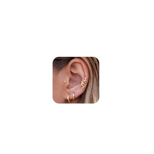 Ear Cuffs Non Piercing Ear Cuff Earrings for Women Gifts Trendy Stuff Clip on Cartilage Earrings Stacks Fake Earrings Jewelry Gifts - color: G:3pcs Cross gold cuff earrings