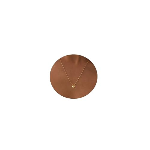 Dainty Heart Necklace for Women, 14k Gold Plated/Rose Gold/Silver Tiny Cute Heart Pendant Necklace Minimalist Choker CZ Necklace Jewelry Gifts for Women - style: Herringbone Heart