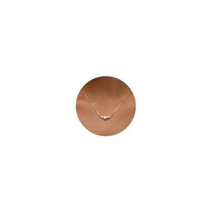 Gold Pearl Necklaces for Women Trendy, 14K Gold Plated Dainty Necklace Simple Single Double Layered Pearl Pendant Necklaces for Women Wedding Birthday Jewelry Gifts - color: 2-Three-Pearl-Gold