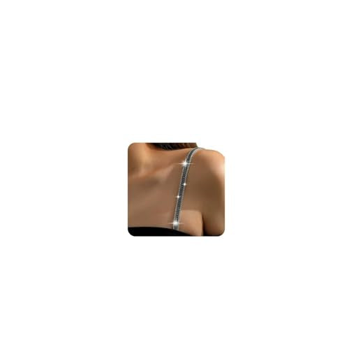 1Pair Silver Rhinestone Bra Straps,Multi-layered Rhinestones Bra Shoulder Chain,Crystal Lingerie Straps Jewelry,Wedding Bridal Rhinestone Underwear Chain for Women Dress - color: Green