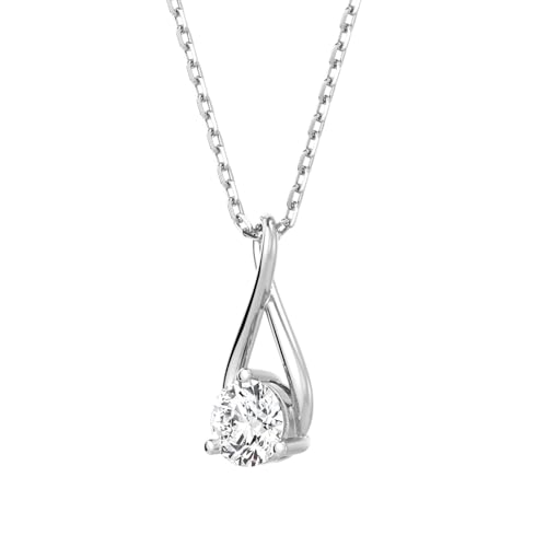 MSBLUE Infinity 1CT Moissanite Pendant Necklace, Gift for Her | Sterling Silver Infinity Design with 18+2 Inch Chain and GRA Certificate - color: Silver