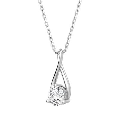 MSBLUE Infinity 1CT Moissanite Pendant Necklace, Gift for Her | Sterling Silver Infinity Design with 18+2 Inch Chain and GRA Certificate - color: Silver