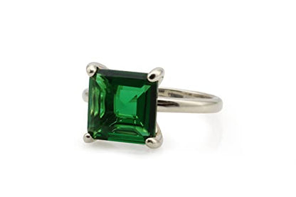 Square Emerald Ring - Handcrafted Statement Ring for Women - Bridal Jewelry, Fashion Jewelry, Customizable Jewelry for Her - with Fancy Box