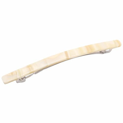 French Amie Long and Thin Cream Nougat Large 4 Inch Hair Clip Barrette | Handmade Automatic For Girls Women Teens Adults Everyday Style - color: Cream Nouget
