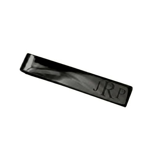 Premium Personalized Tie Clip for Men, Custom Engraved Tie Clips for Men, Customizable Tie Bar with Monogram or Photo, Silver, Gold or Black, Groomsmen Proposal Gift - color: Black