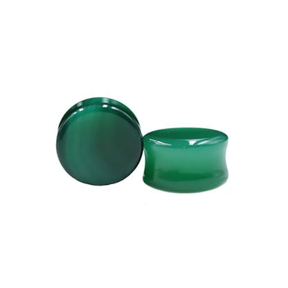 Green Agate Ear Plugs Double Flared Expander Earrings for Women Men 1 Pair Natural Solid Stone Saddle Ears Stretching Tunnels Gauges Stretcher Lobe Earring Body Piercing Jewelry Size 2g to 5/8'' - size: 1/2"(12mm)