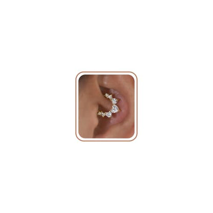 Cartilage Daith Earrings For Women Small 14K Gold Plated Hoop Hypoallergenic Helix Piercing Huggie Surgical Steel Diamond Implant Cubic Zirconia Prom Gift Jewelry - color: Style1-Gold, size: 16g-10mm