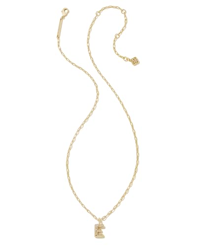 Kendra Scott Crystal Letter Short Pendant Necklace, Fashion Jewelry for Women - color: Letter E (GOLD-PLATED)