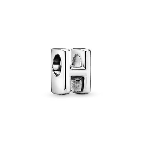 Pandora Alphabet Charm - Compatible Moments - Gift for Her - Made with Sterling Silver - with Gift Box - style: Letter H