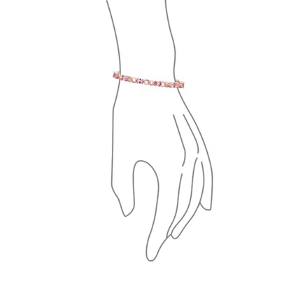 Bling Jewelry Birthstone Colors CZ Oval Infinity Tennis Bracelet Rose Gold Silver Plated - color: Rose