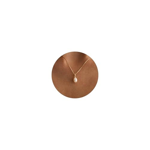 Plenky Pearl Necklaces for Women-14k Gold Plated Layered-Single Pearl Necklace Simple Pearl Choker Necklaces for Women Trendy Cute Gold Necklace Jewelry for Women Gifts - style: Pearls Drop Necklace