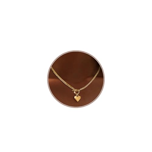Zeffy Dainty Gold Heart Necklace for Women Trendy 14K Gold/Silver Plate Cute Heart Pendant Choker Necklaces Gold Love Heart Chain Necklace for Women Dainty Gold Jewelry Gifts for Women - style: Chunky Puffy Heart Necklace-Gold
