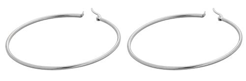 Rounded Hoops Earrings (20mm-60mm Diameter) - color: Silver 60mm