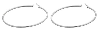 Rounded Hoops Earrings (20mm-60mm Diameter) - color: Silver 60mm