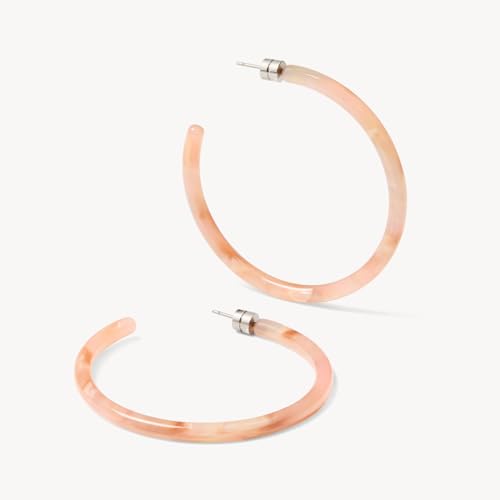 Circle Hoop Earrings Acetate Resin Fashion Jewelry for Women - color: Blossom, size: Large