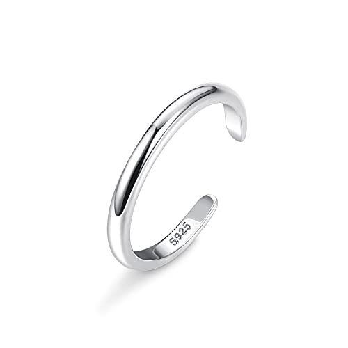 MILACOLATO Toe Rings for Women 925 Sterling Silver Adjustable Toe Ring | Adjustable Open Band Toe Rings, Hypoallergenic Ring for Sensitive Skin, Non Tarnished Waterproof Summer Beach Foot Jewelry - color: Band