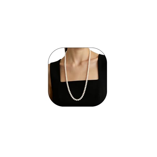 Long Pearl Beaded Necklace Layered Big Small Beads Pearl Necklaces Multi Strand Pearls Necklaces for Women Trendy Jewelry Gift - color: F: 120CM
