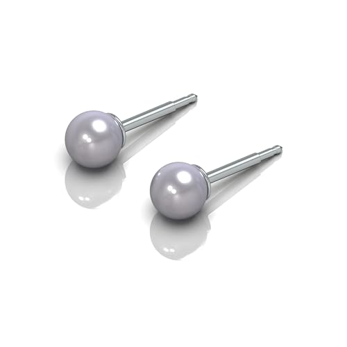 316L Surgical Stainless Steel 6mm Ball Stud Earrings for Women & Men – Hypoallergenic Nickel Free Earrings for Sensitive Ears, 1 Pair - color: Lavender