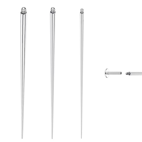 Piercing Ball Grabber Tool, 14-20G Taper for Changing Jewelry | Surgical Steel Flat Back Earrings Threader Tool Insertion Pin, Body Piercing Kit for Ear Rook Conch Nose Lip Jewelry Removal - style: External Thread(14G 16G 18G)