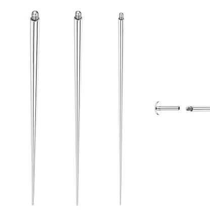 Piercing Ball Grabber Tool, 14-20G Taper for Changing Jewelry | Surgical Steel Flat Back Earrings Threader Tool Insertion Pin, Body Piercing Kit for Ear Rook Conch Nose Lip Jewelry Removal - style: External Thread(14G 16G 18G)