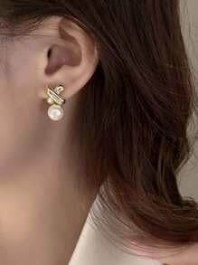 Retro Pearl Stud Drop Earrings Elegant Faux Pearl Stud Earrings For Women Exquisite Wedding Engagement Jewelry Gifts - style: Style 4