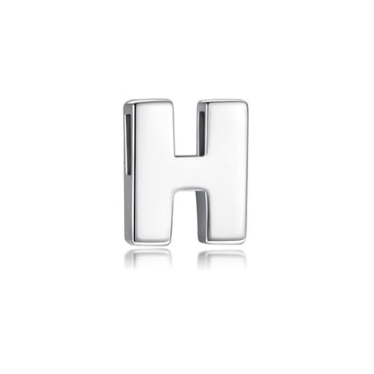 CANDYFANCY Initial Pendant 925 Sterling Silver Letters Personalized Alphabet Pendant Fit 1mm Box Chain - color: Alphabet H Pendant