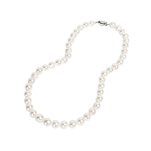 Freshwater Cultured AAAAA Quality Genuine Real Pearl Strand Necklace for Women Fine Jewelry Gifts for Her - size: 45.7 cm, 6.0 - 6.5 mm, style: AAA-Round