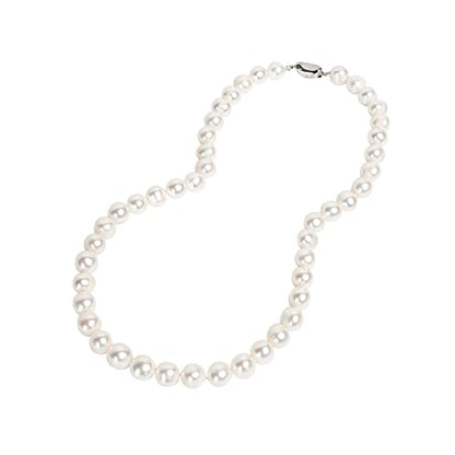 Freshwater Cultured AAAAA Quality Genuine Real Pearl Strand Necklace for Women Fine Jewelry Gifts for Her - size: 45.7 cm, 7.5 - 8.5 mm, style: AAA-Round