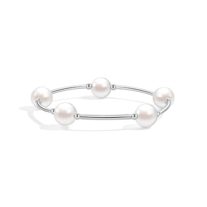 Elegance 11 designs 10mm Crystal White Pearl Blessing Bracelet - style: Style-silver 1pcs