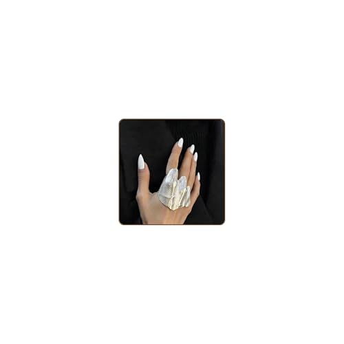 Gothic Irregular Pleated Knuckle Ring Punk Pleated Hand Ring | Hiphop Texture Pleated Finger Rings Minimalist Hand-Hammered Arthritis Ring Wide pleated Hand Ring