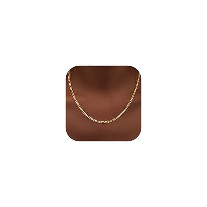 WomenGifts Cuban Link Chain Necklace for Women, Waterproof 14k Gold Silver Plated Chain Choker, Non Tarnish Stainless Steel Jewelry, 3.5/5/6/8/11mm,14/16/18 Inch Thin&Chunky&Thick - color: Gold, style: 3.5MM-18"