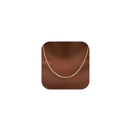 WomenGifts Cuban Link Chain Necklace for Women, Waterproof 14k Gold Silver Plated Chain Choker, Non Tarnish Stainless Steel Jewelry, 3.5/5/6/8/11mm,14/16/18 Inch Thin&Chunky&Thick - color: Gold, style: 3.5MM-18"