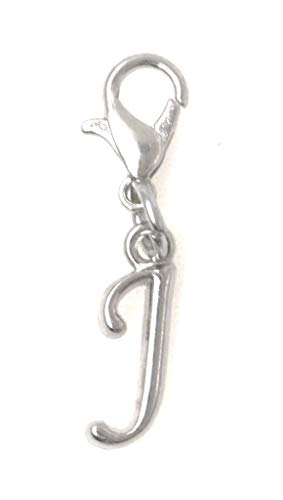 Initial Italic Cursive Stainless Steel Clasp Clip on Charm Graduation Cap Tassel Event Party Invitation Card Baby Shower Birthday Thank You Celebration Personalized Congratulations Choice of 26 Letters - style: Letter J