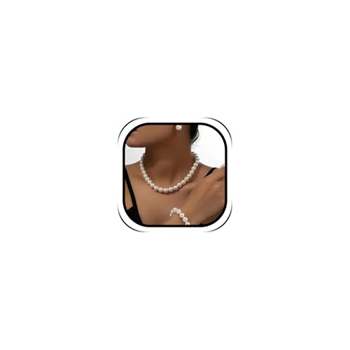 Pearl Jewelry Set for Women Pearl Necklace and Earring Set Bridal Jewelry Set for Wedding Elegant Pearl Jewelry - color: A2:SET-3