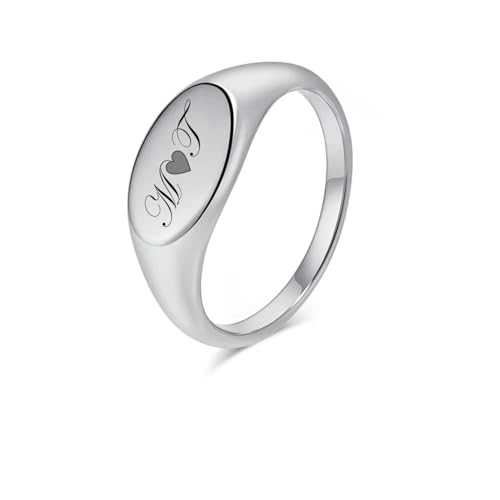 Personalized Women's Oval Signet Ring - Custom Engraved Ring For Ladie's - Signet Wedding Band - Initials or Monogram Engraved Free - Ships From USA