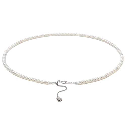 White Genuine Freshwater Cultured Pearl Necklace For Women And Men | Full Sizes from 3mm to 14mm Freshwater Pearls, AAA Grade & Above, A Love Gift Choice For Anniversaries And Birthdays - size: 4-5mm 18+2in