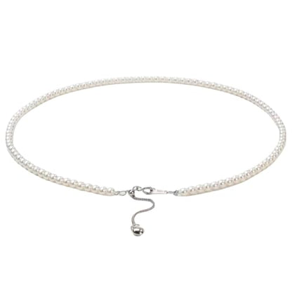 White Genuine Freshwater Cultured Pearl Necklace For Women And Men | Full Sizes from 3mm to 14mm Freshwater Pearls, AAA Grade & Above, A Love Gift Choice For Anniversaries And Birthdays - size: 4-5mm 16+2in
