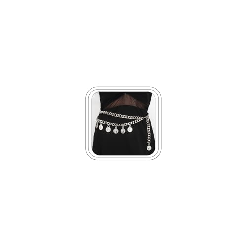 Pirate Waist Chain for Women Multilayer Metal Waist Chain Belt Adjustable Long Belt Body Belly Chain Boho Layered Coin Waist Chain Pirate Costume Women Men Jewellery - style: Style-D